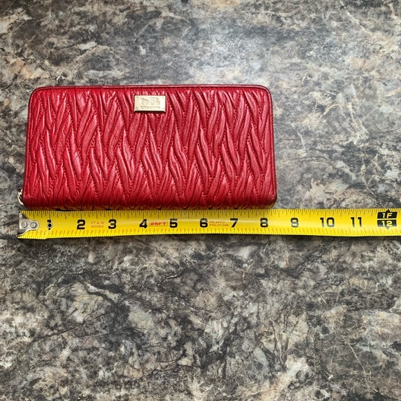 Red Coach Leather Wallet - Picture 11 of 13